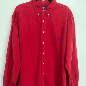 Men's Ralph Lauren Classic Fit Red Oxford Shirt